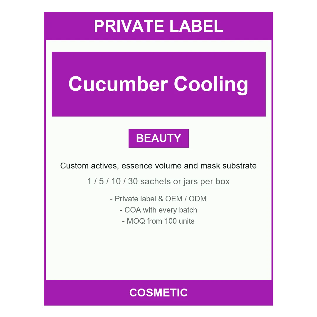 Cucumber Cooling Sheet Mask — label design detail
