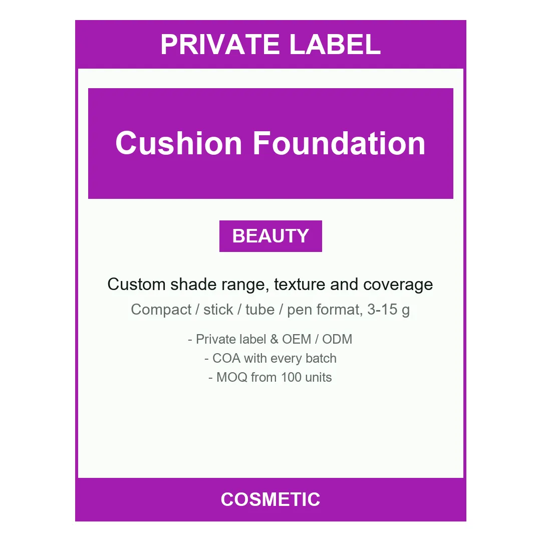 Cushion Foundation — label design detail