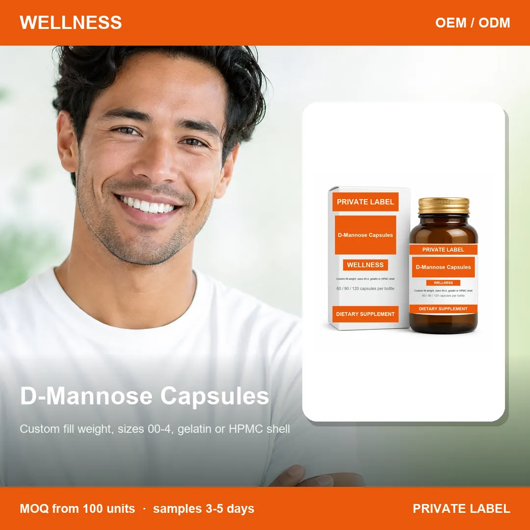 D-Mannose Capsules — private-label supplement, lifestyle scene