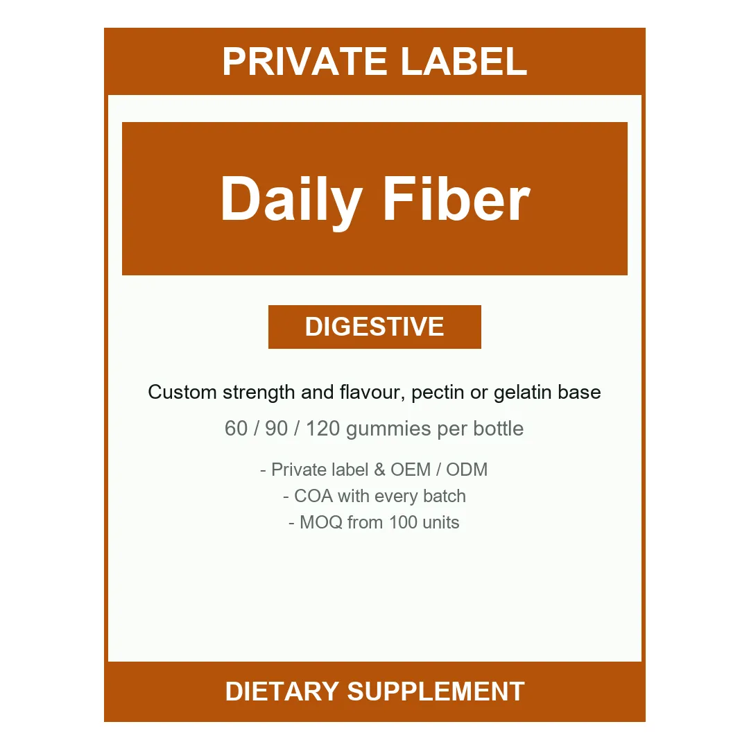 Daily Fiber + Probiotics Gummies — label design detail