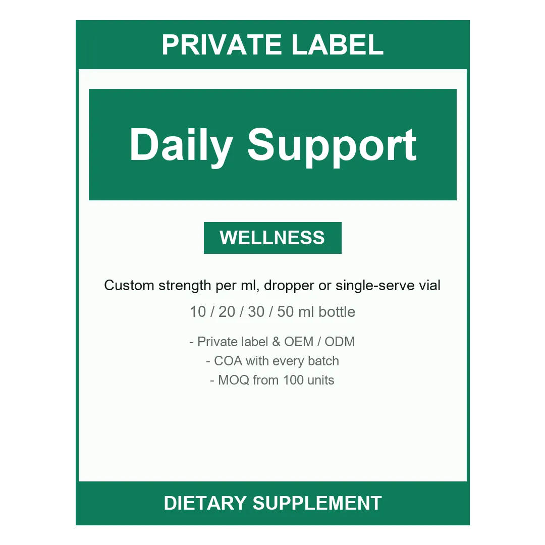 Daily Support Liquid Drops — label design detail