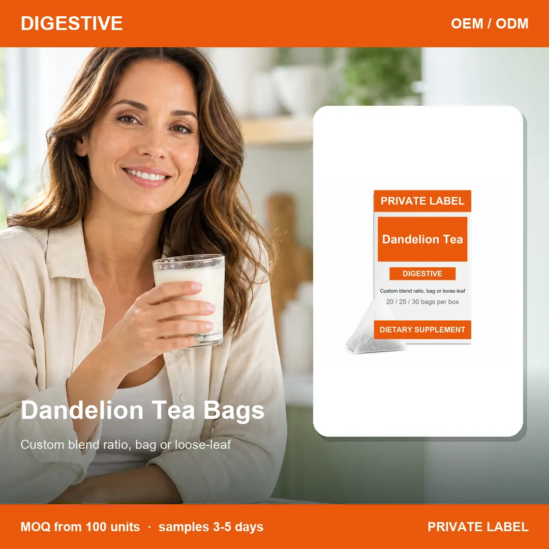 Dandelion Tea Bags — private-label supplement, lifestyle scene