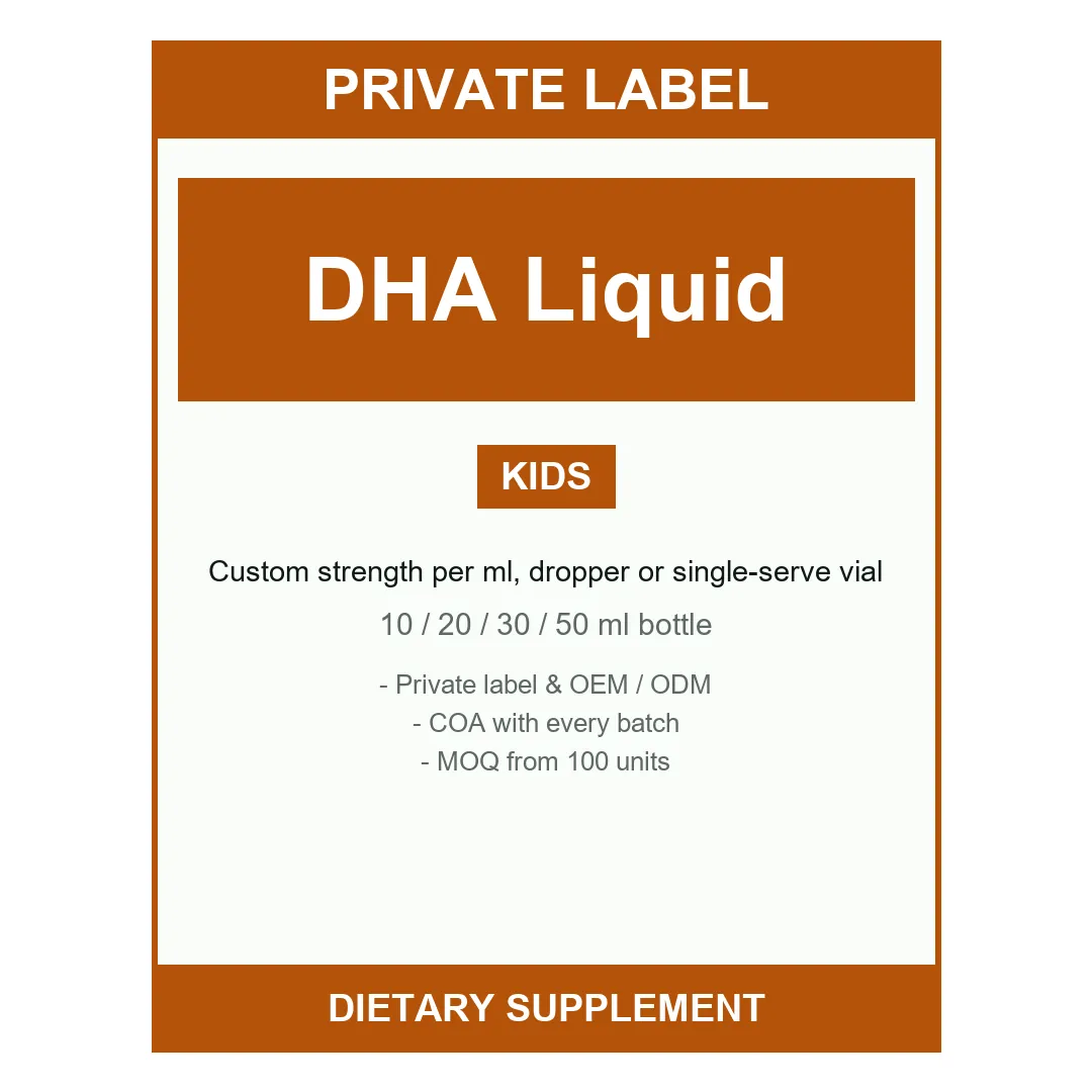 DHA Liquid Drops — label design detail