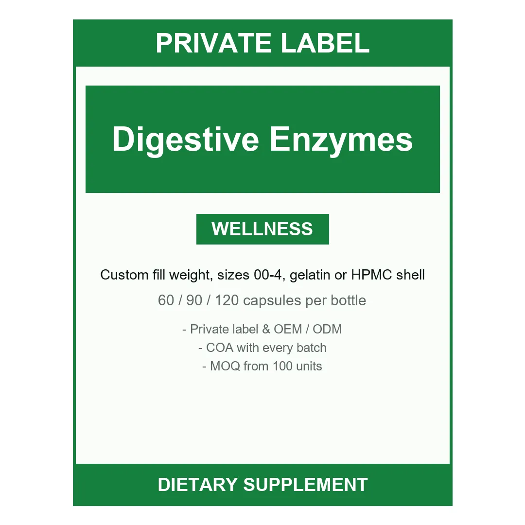 Digestive Enzymes Capsules — label design detail