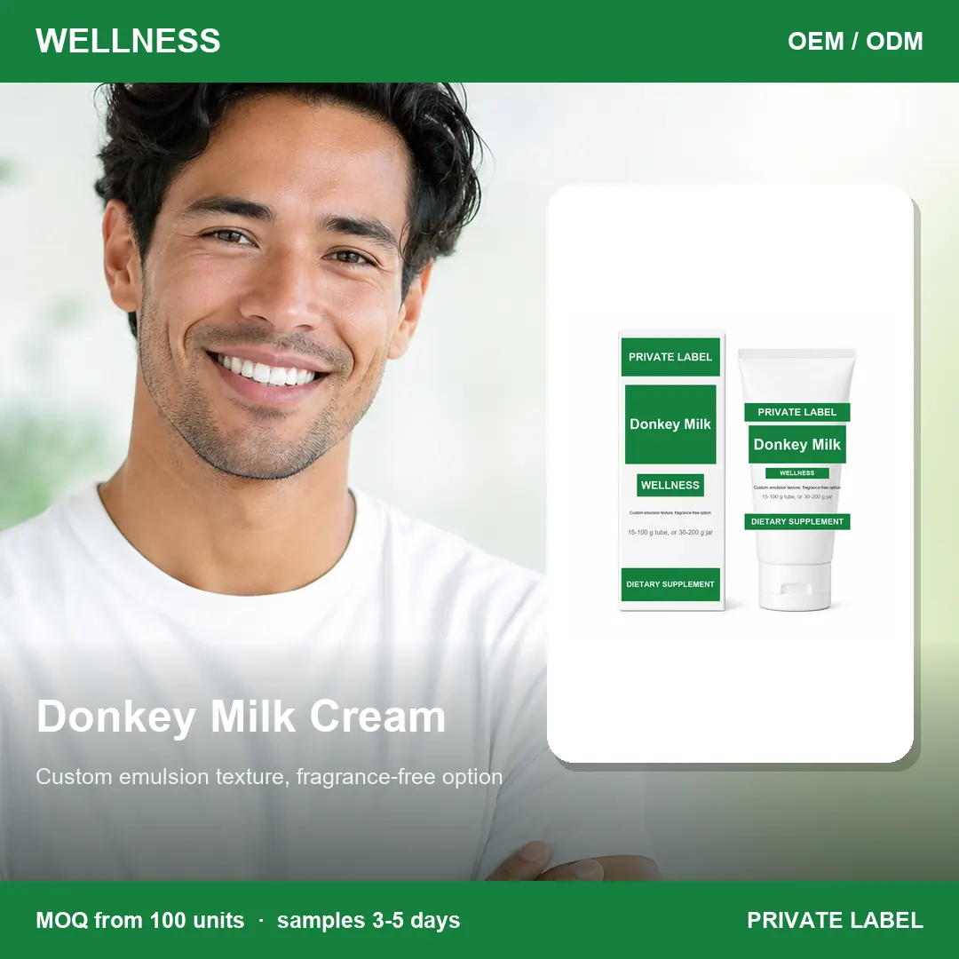 Donkey Milk Cream — private-label supplement, lifestyle scene