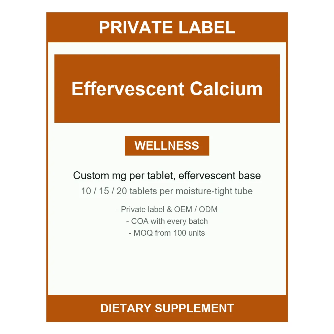 Effervescent Calcium Tablets — label design detail