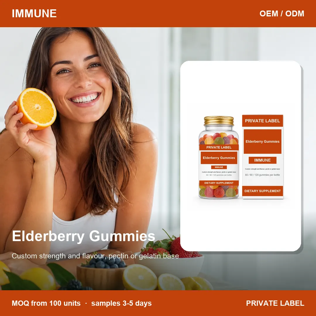 Elderberry Gummies — private-label supplement, lifestyle scene