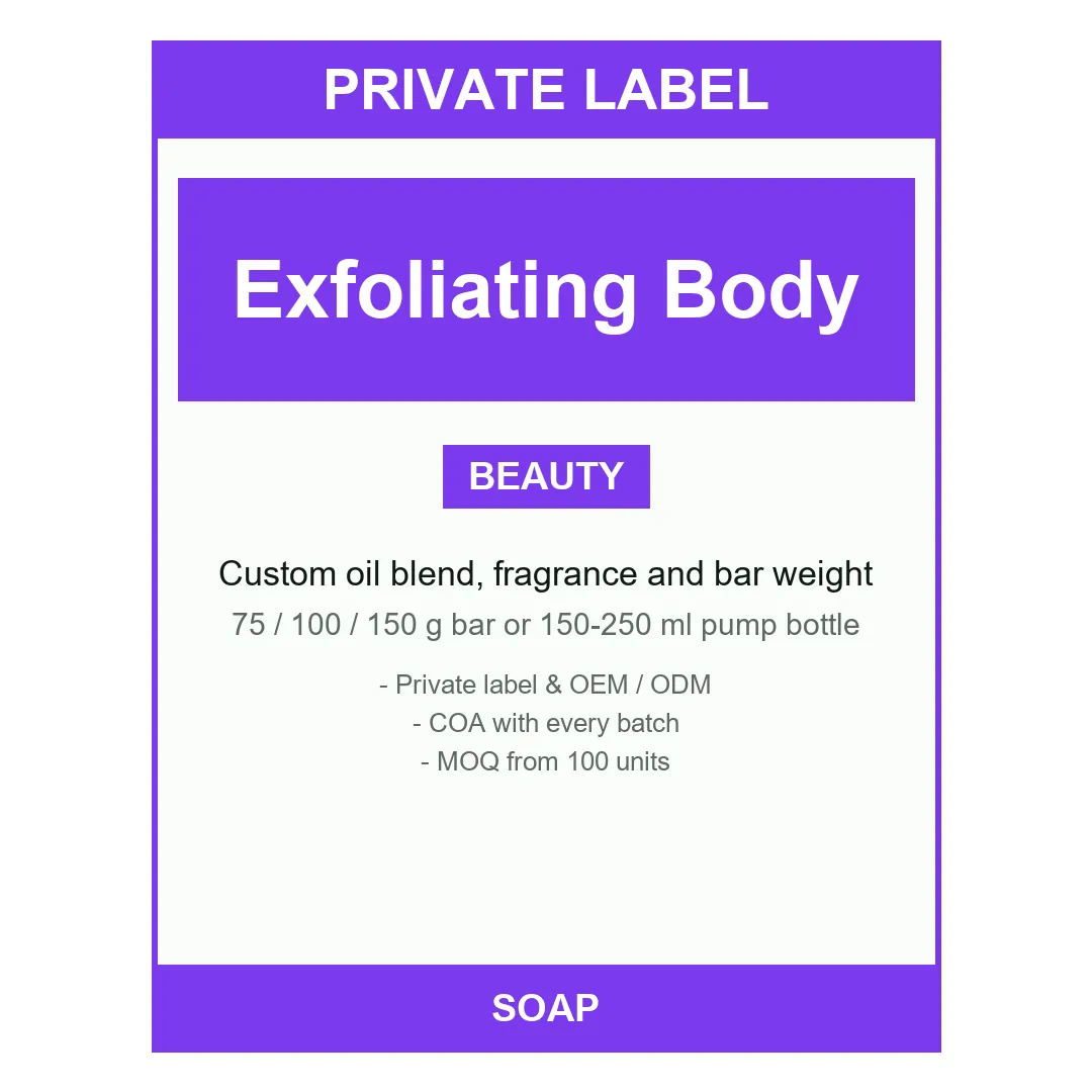 Exfoliating Body Scrub Bar — label design detail