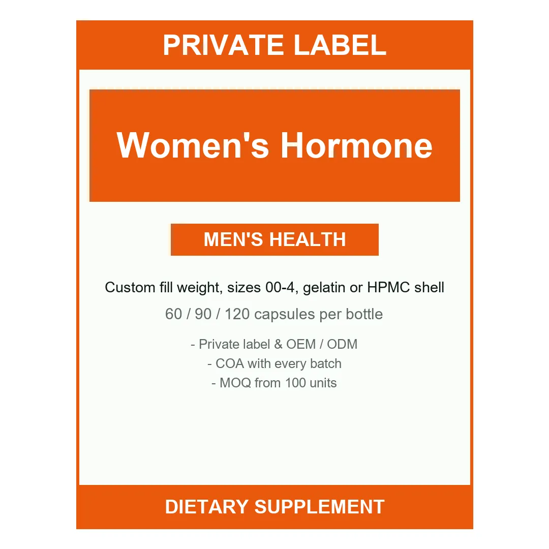 Women's Hormone Balance Capsules — label design detail