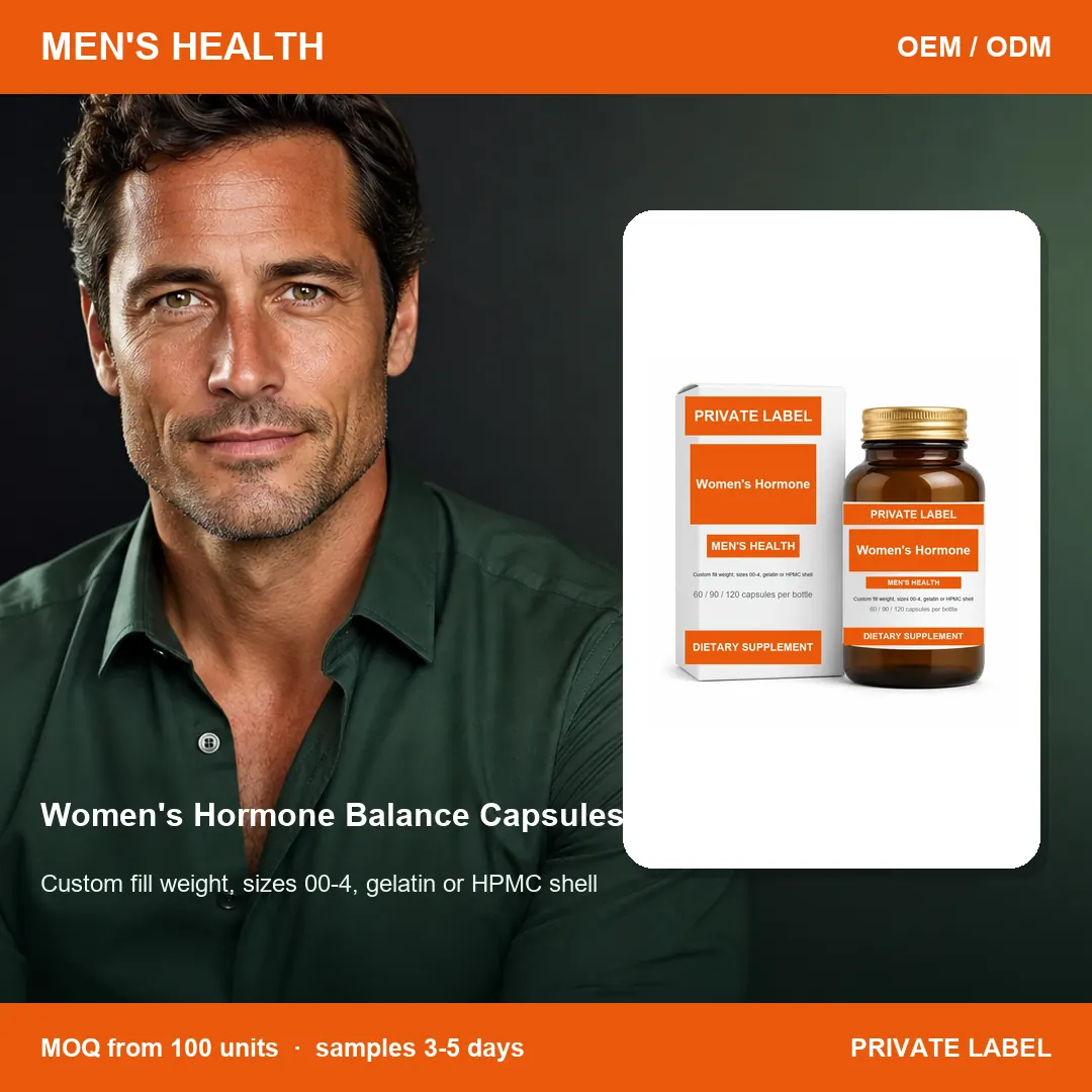 Women's Hormone Balance Capsules — private-label supplement, lifestyle scene