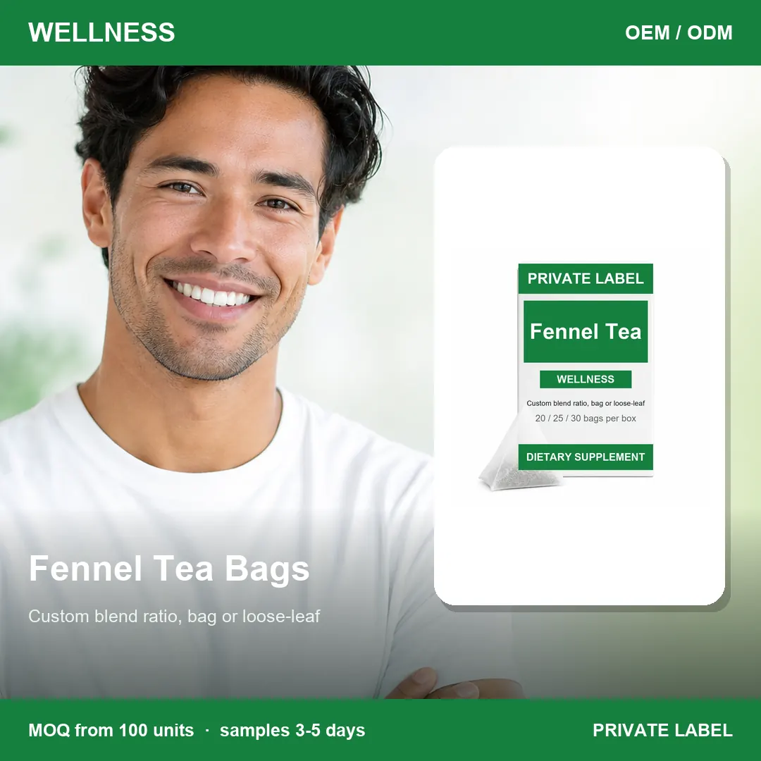 Fennel Tea Bags — private-label supplement, lifestyle scene