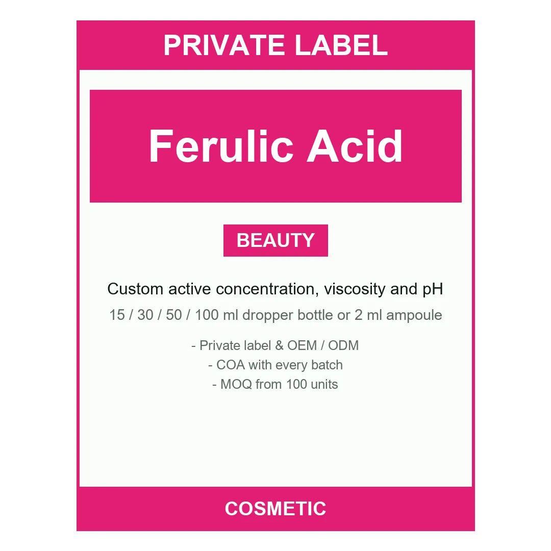 Ferulic Acid Serum — label design detail