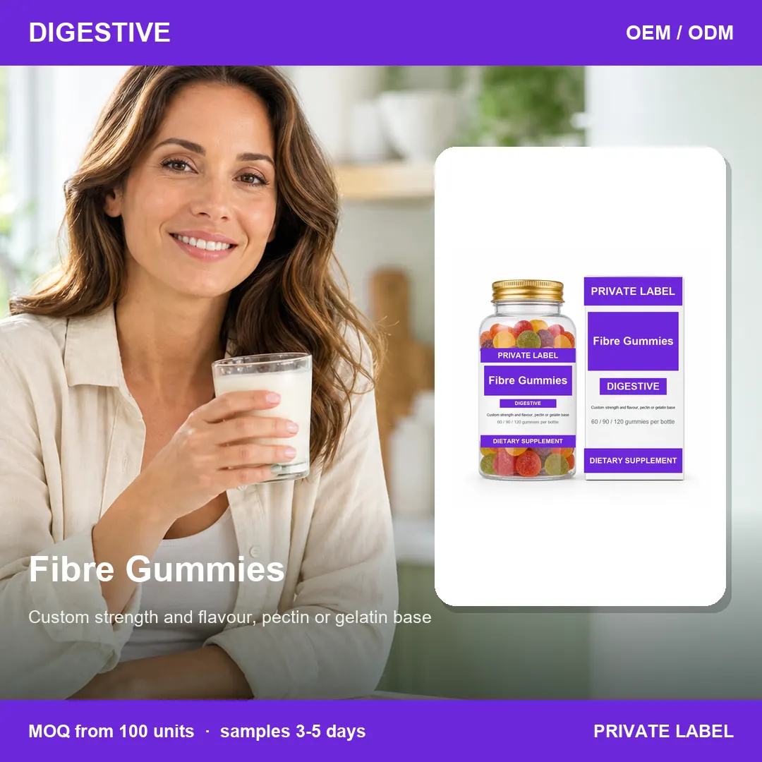 Fibre Gummies — private-label supplement, lifestyle scene