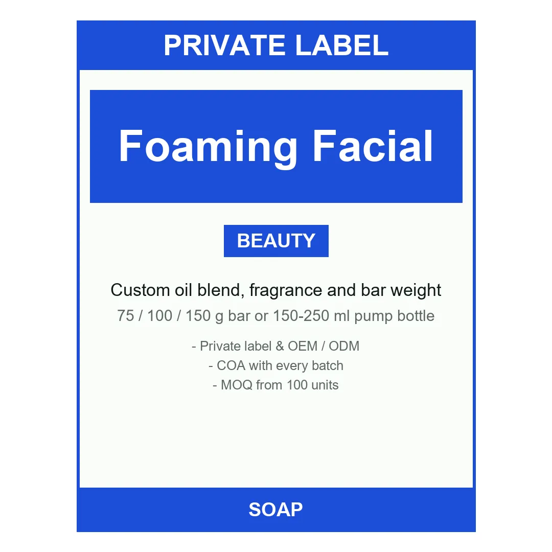 Foaming Facial Cleanser — label design detail