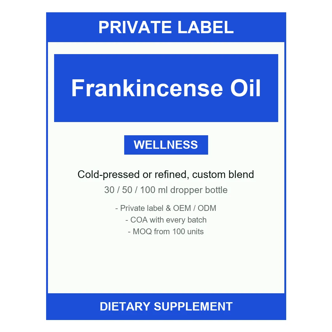 Frankincense Oil — label design detail
