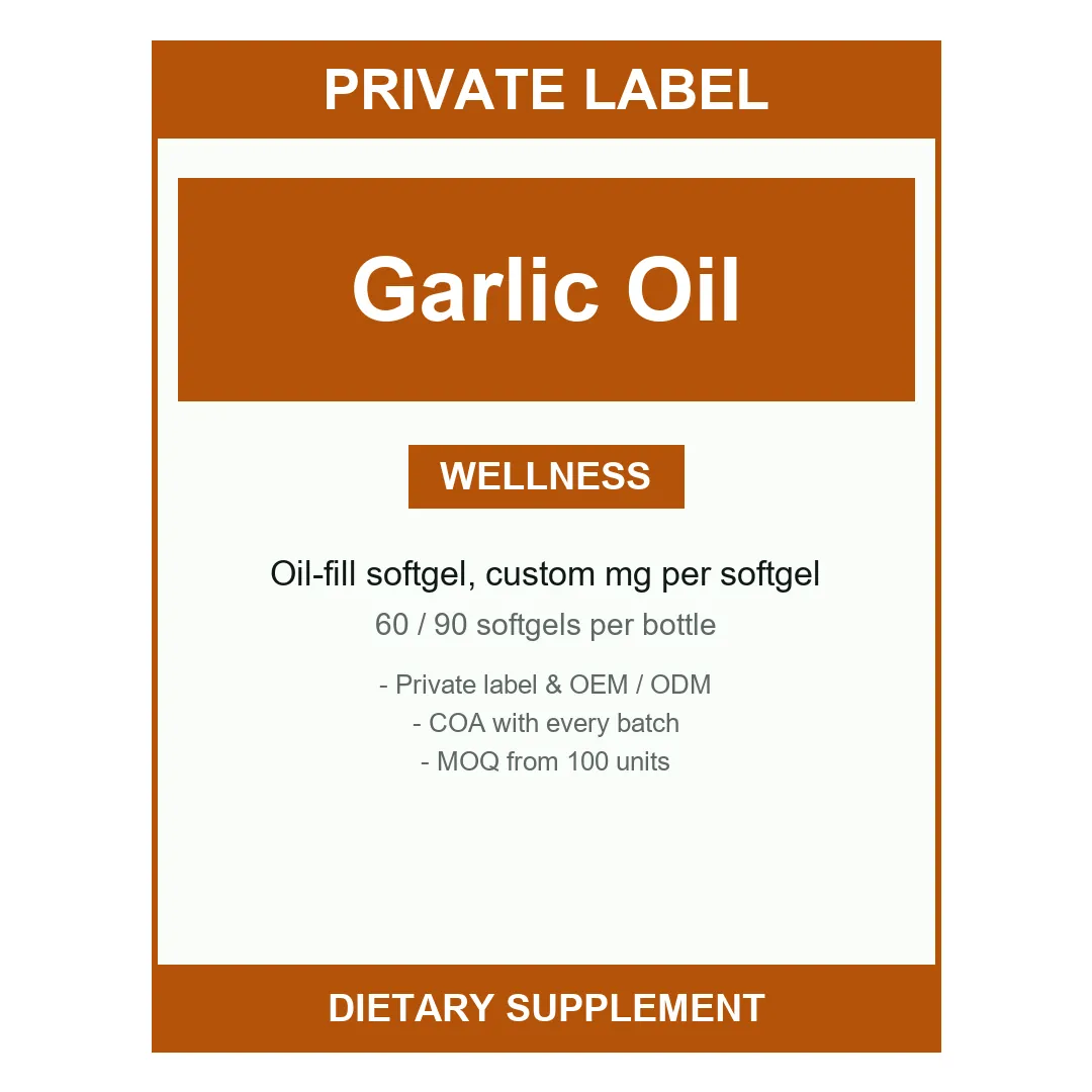 Garlic Oil Softgels — label design detail