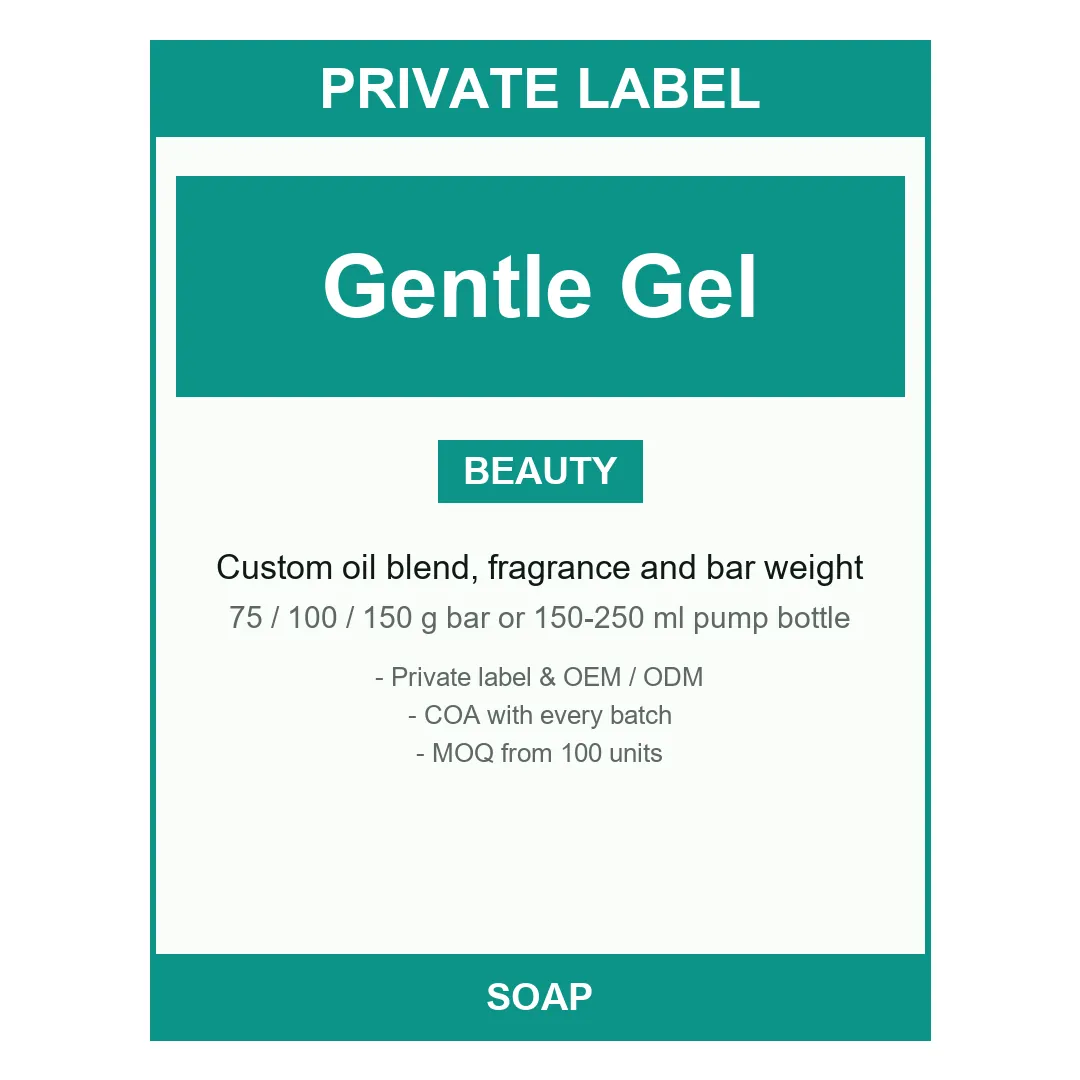 Gentle Gel Cleanser — label design detail