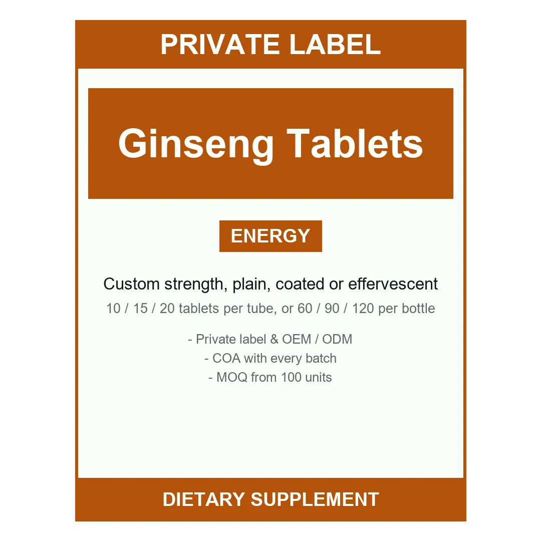 Ginseng Tablets — label design detail