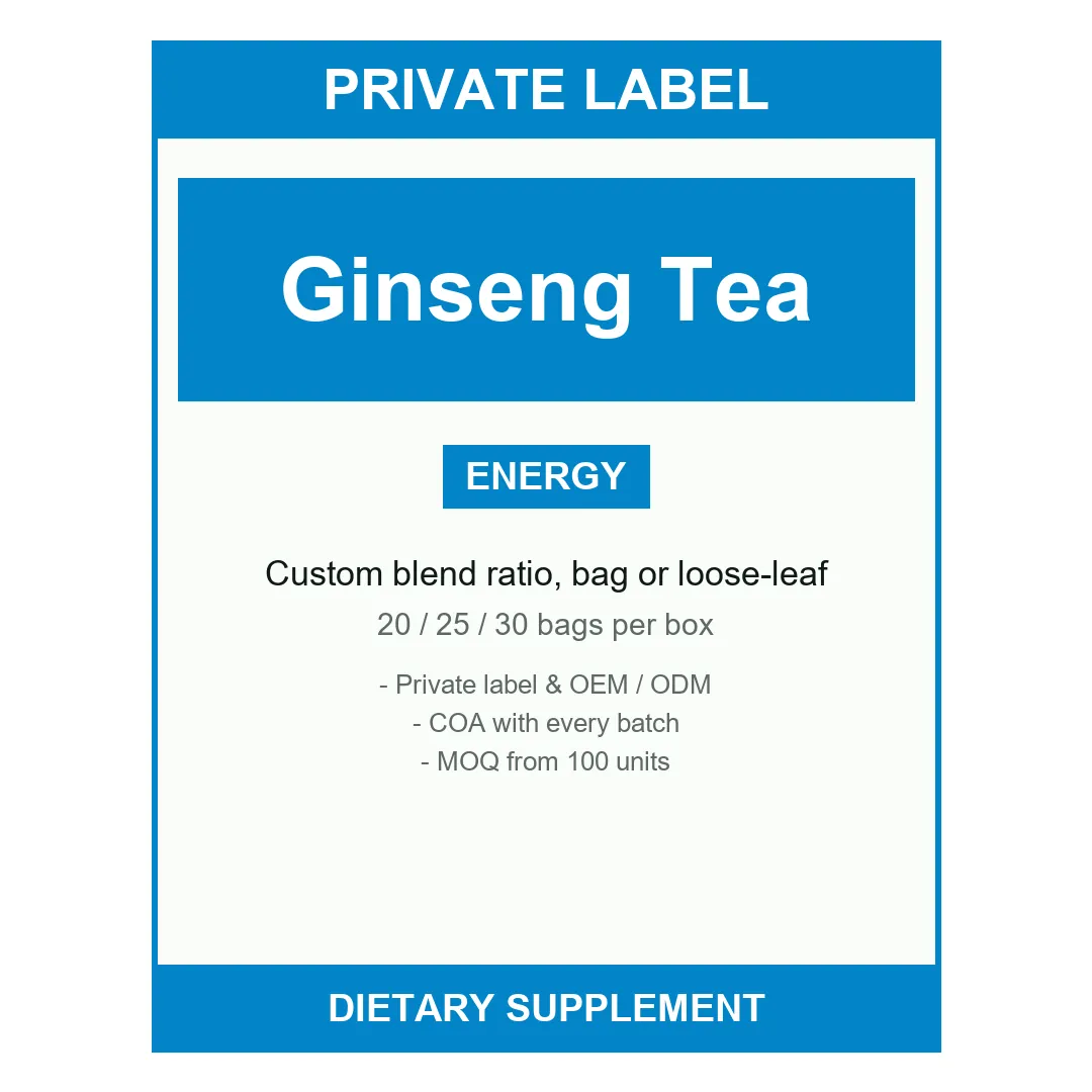 Ginseng Tea — label design detail
