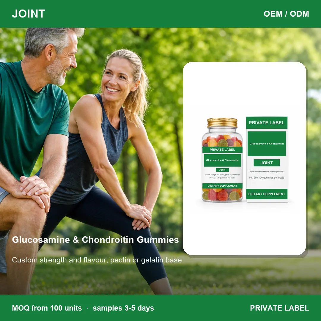 Glucosamine & Chondroitin Gummies — private-label supplement, lifestyle scene