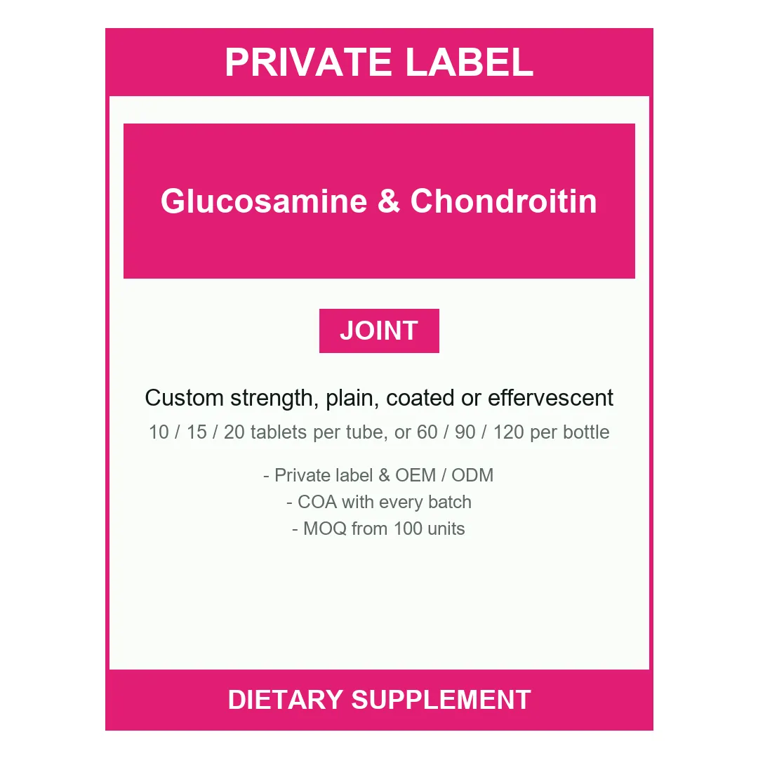 Glucosamine & Chondroitin Tablets — label design detail