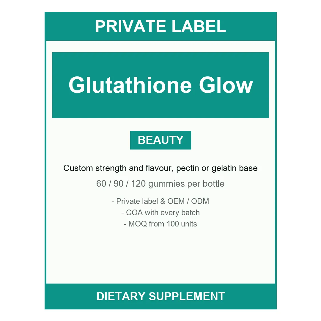 Glutathione Glow Gummies — label design detail