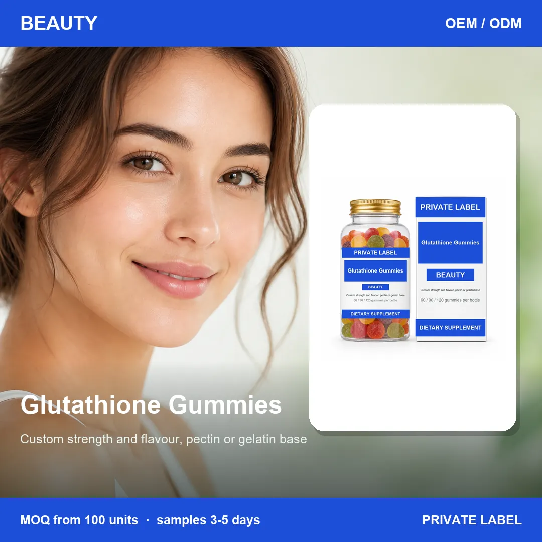 Glutathione Gummies — private-label supplement, lifestyle scene