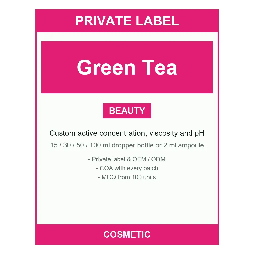 Green Tea Serum — label design detail
