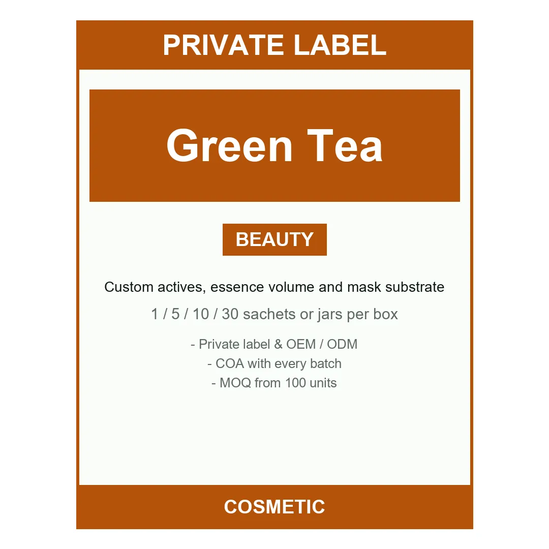 Green Tea Purifying Sheet Mask — label design detail