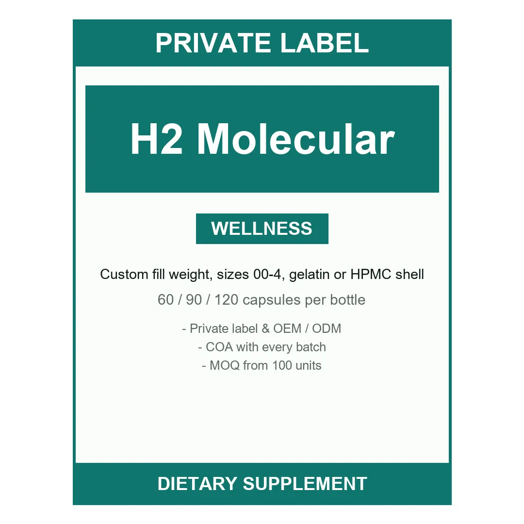H2 Molecular Hydrogen Capsules — label design detail