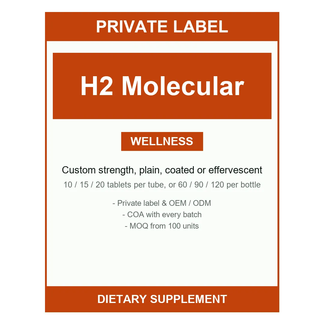 H2 Molecular Hydrogen Tablets — label design detail