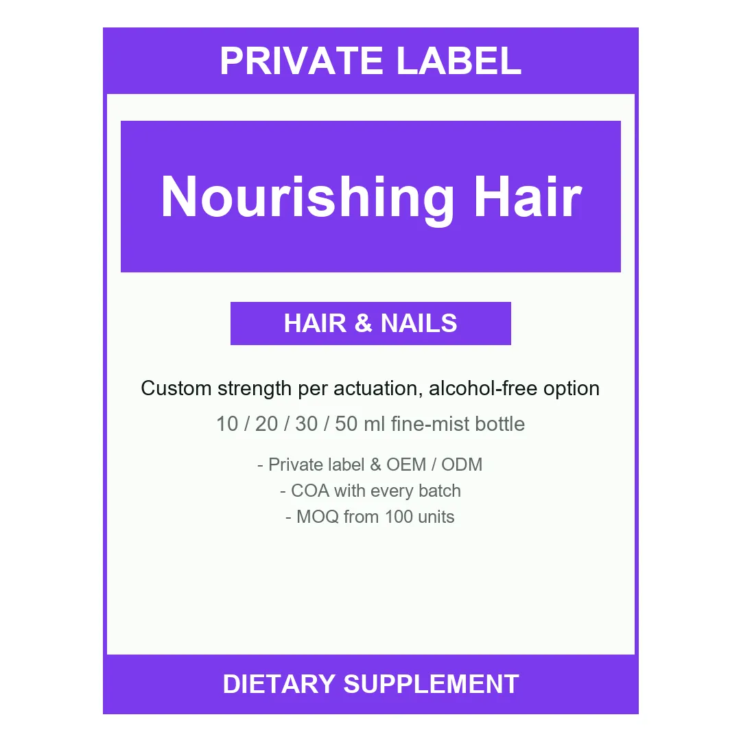 Nourishing Hair Spray — label design detail