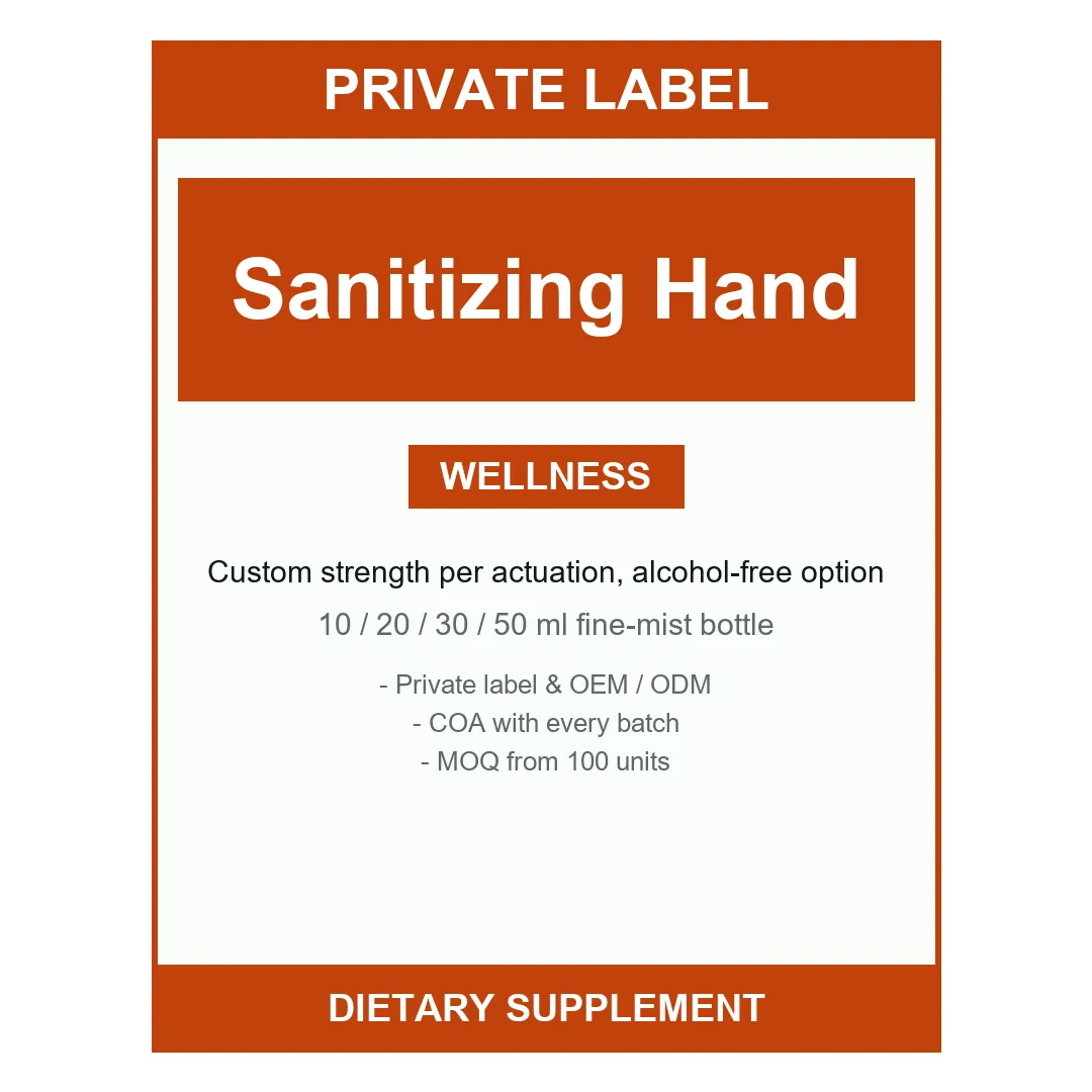 Sanitizing Hand Spray — label design detail