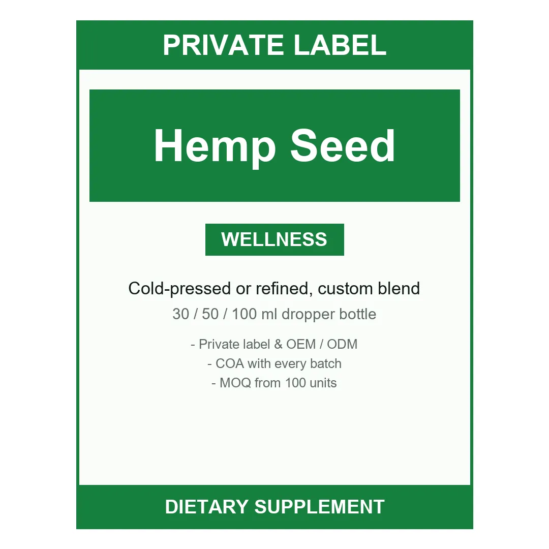 Hemp Seed Oil — label design detail
