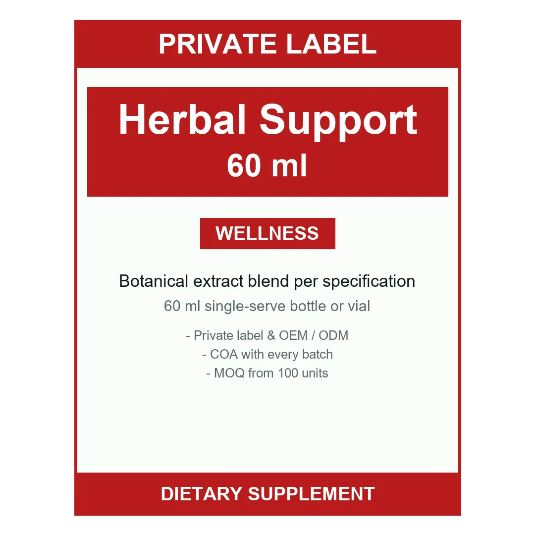 Herbal Support Oral Liquid 60 ml — label design detail