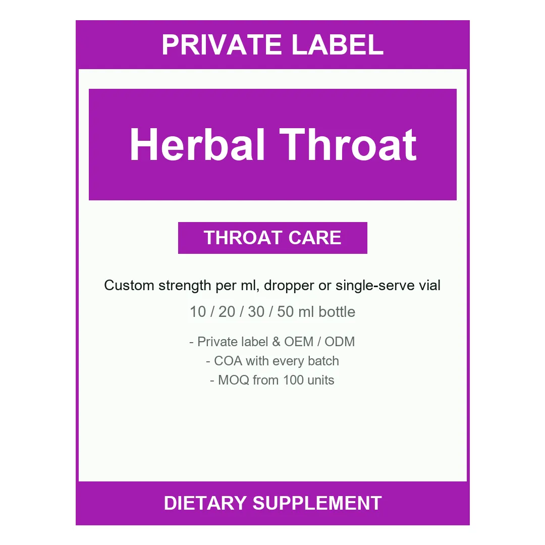 Herbal Throat Syrup — label design detail