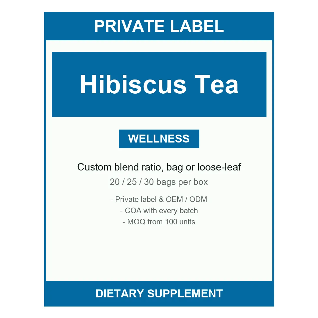 Hibiscus Tea Bags — label design detail
