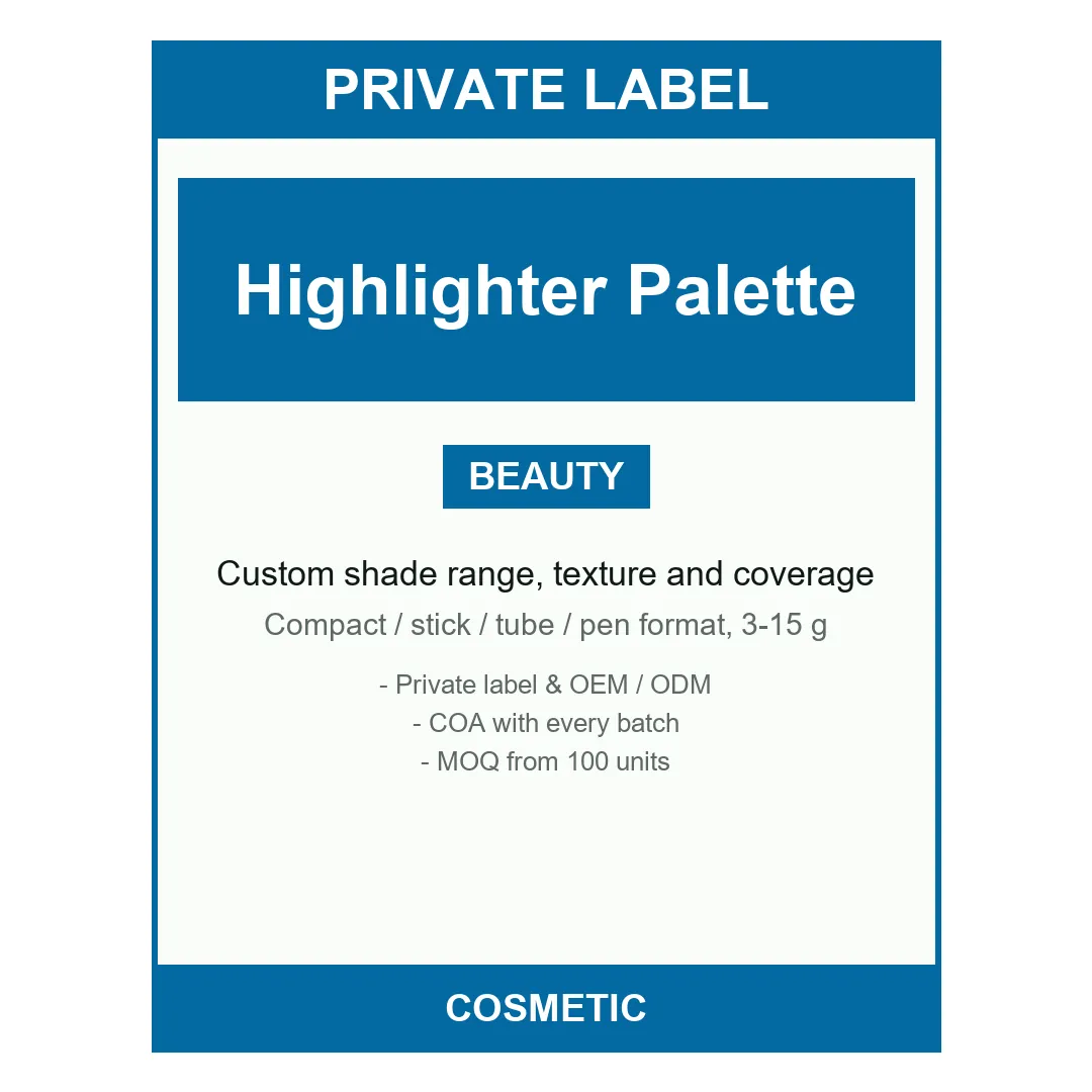 Highlighter Palette — label design detail