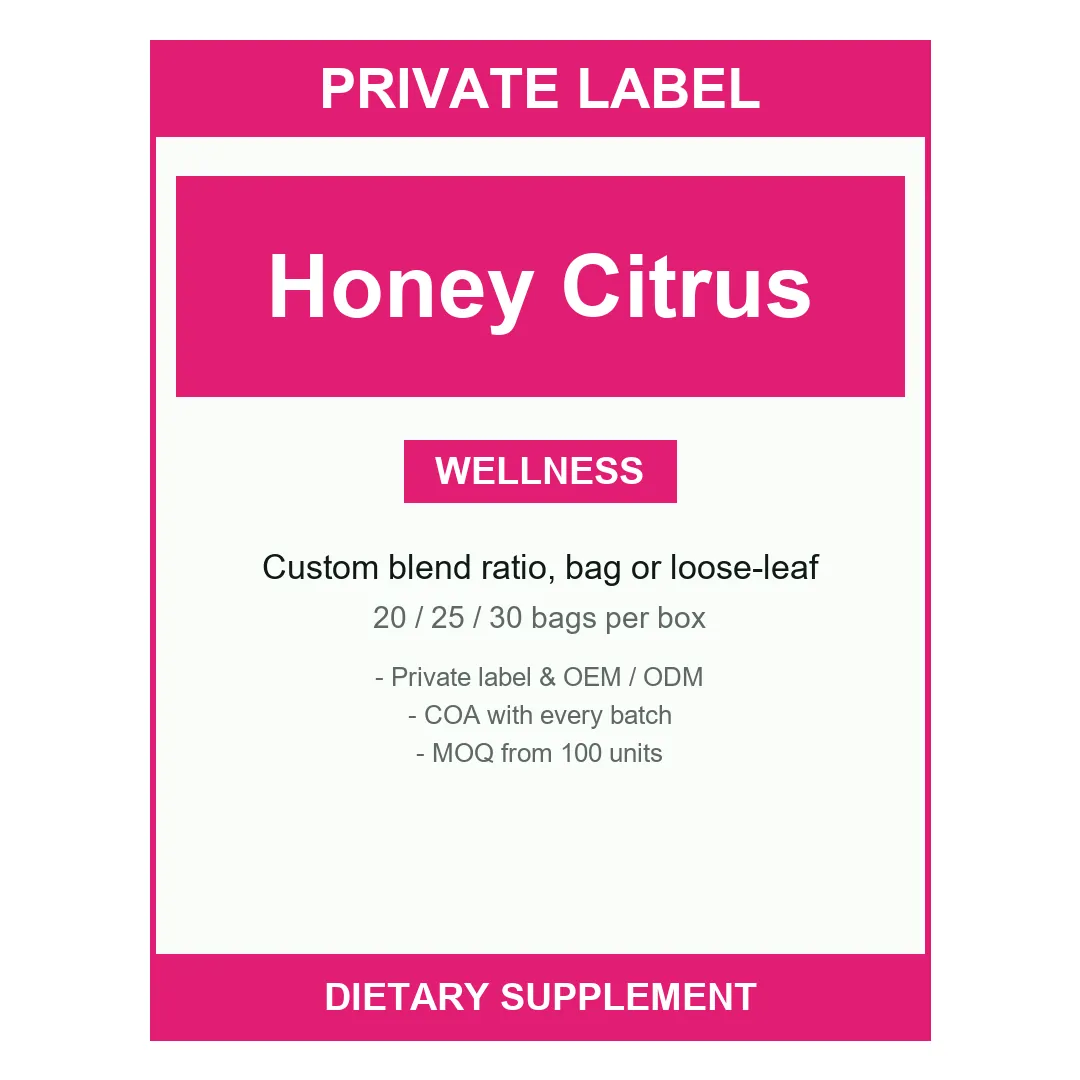 Honey Citrus Tea — label design detail