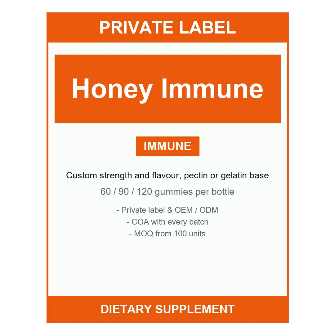 Honey Immune Gummies — label design detail