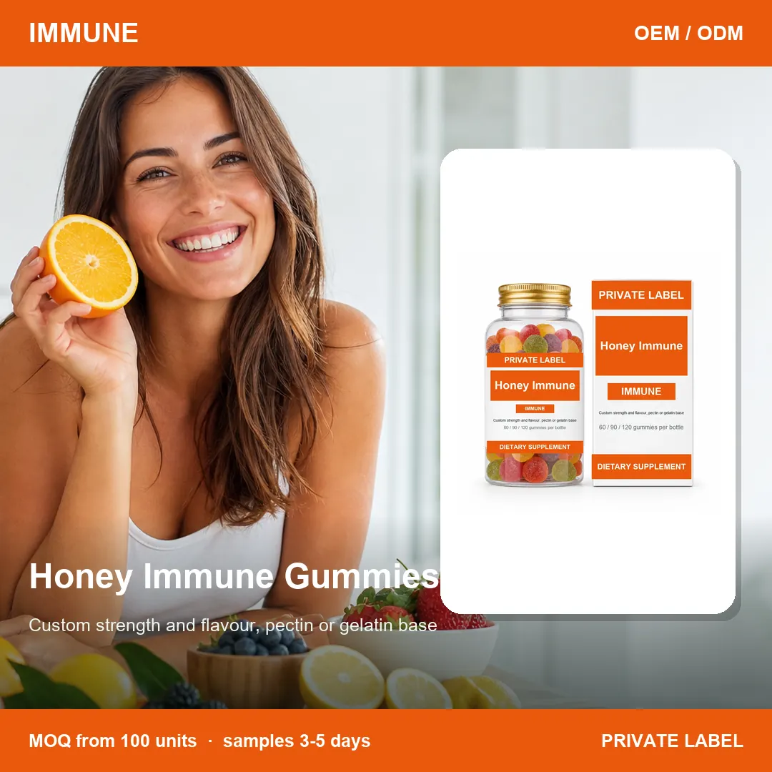 Honey Immune Gummies — private-label supplement, lifestyle scene