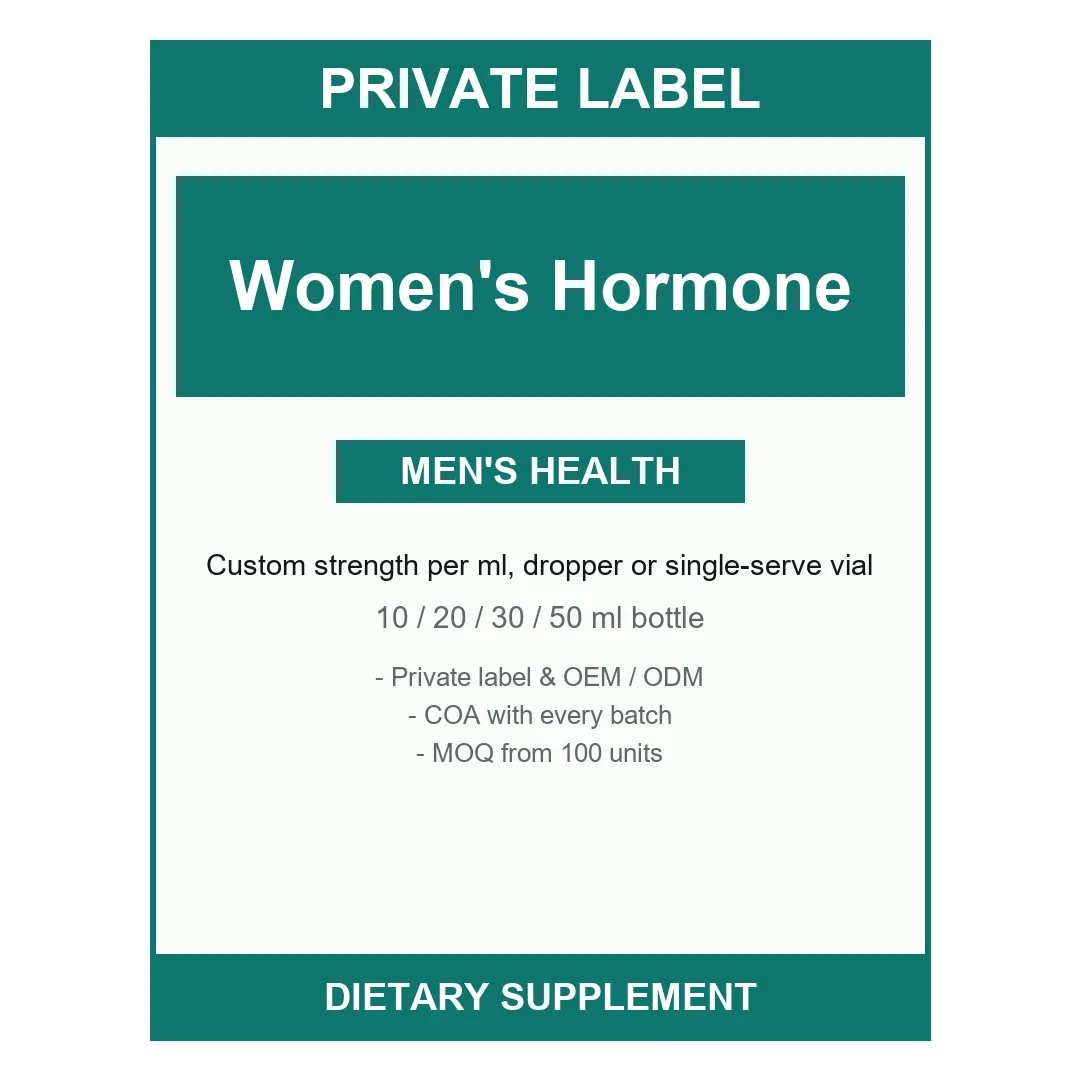 Women's Hormone Balance Liquid Drops — label design detail