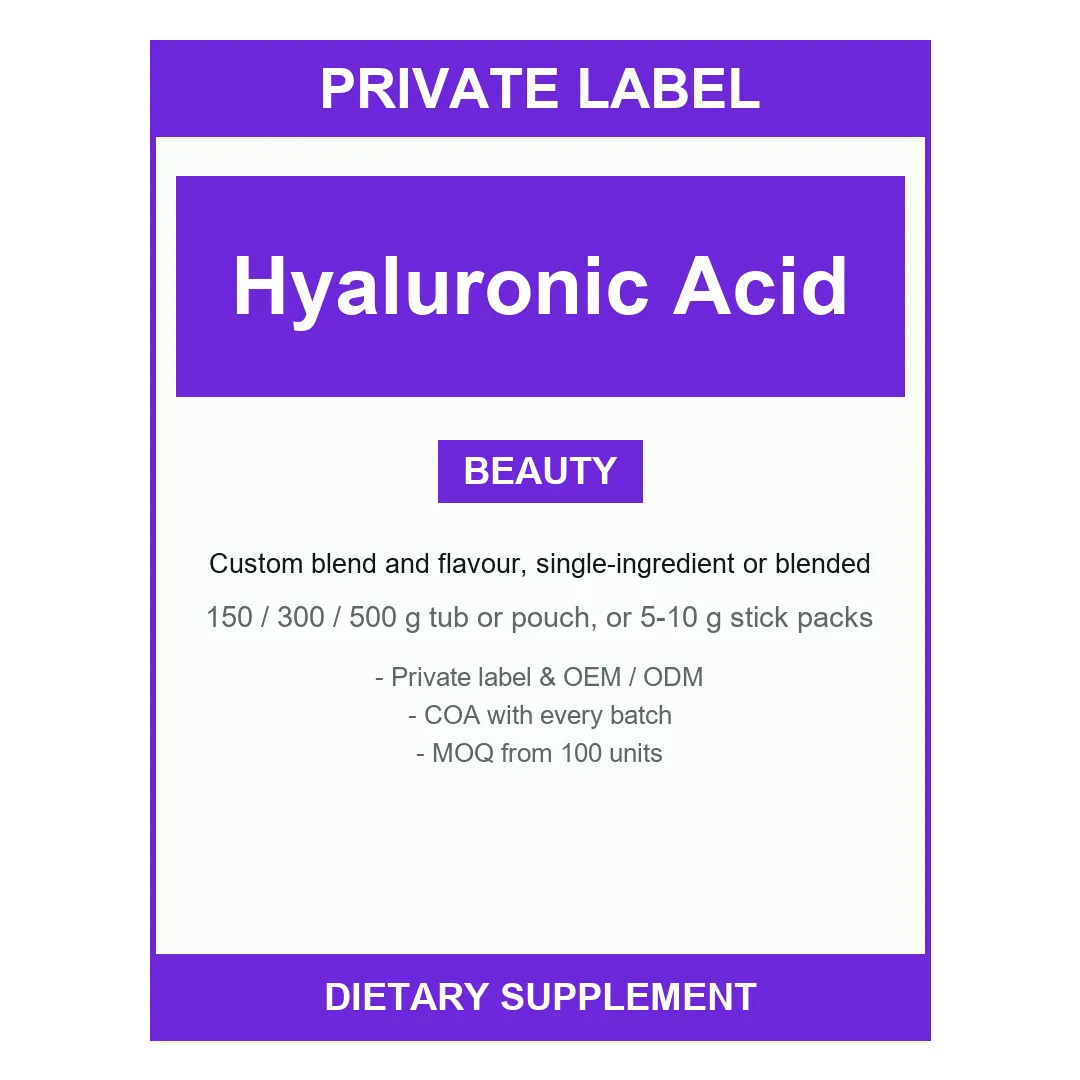 Hyaluronic Acid & Collagen Peptides Powder — label design detail