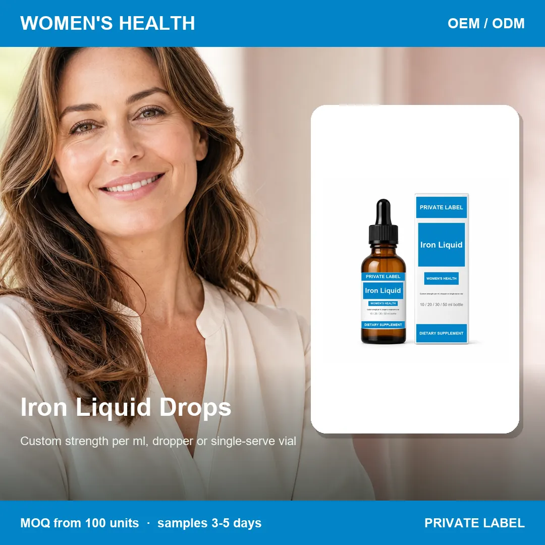Iron Liquid Drops — private-label supplement, lifestyle scene