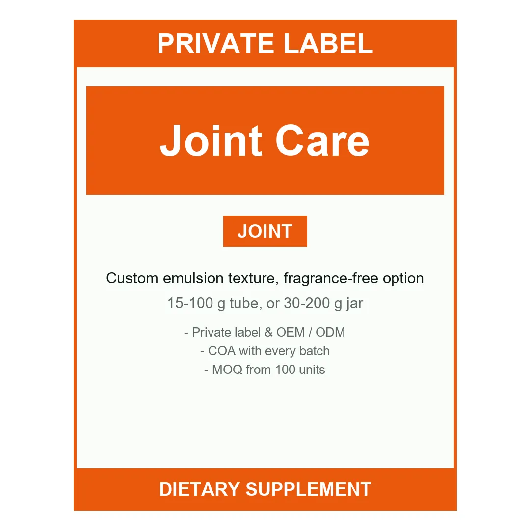 Joint Care Massage Cream — label design detail