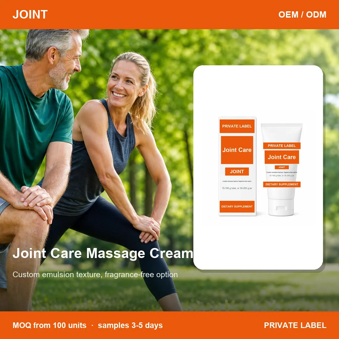 Joint Care Massage Cream — private-label supplement, lifestyle scene