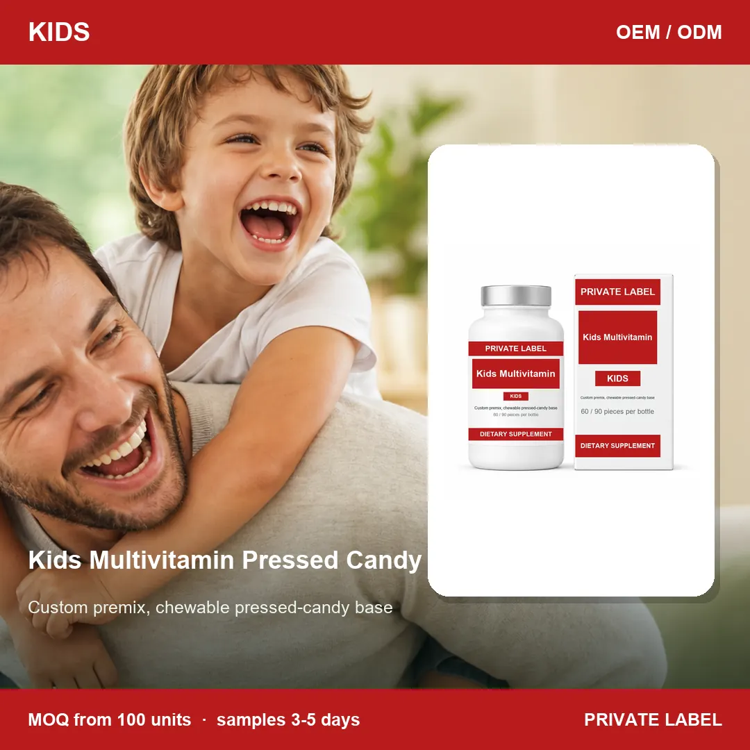 Kids Multivitamin Pressed Candy — private-label supplement, lifestyle scene