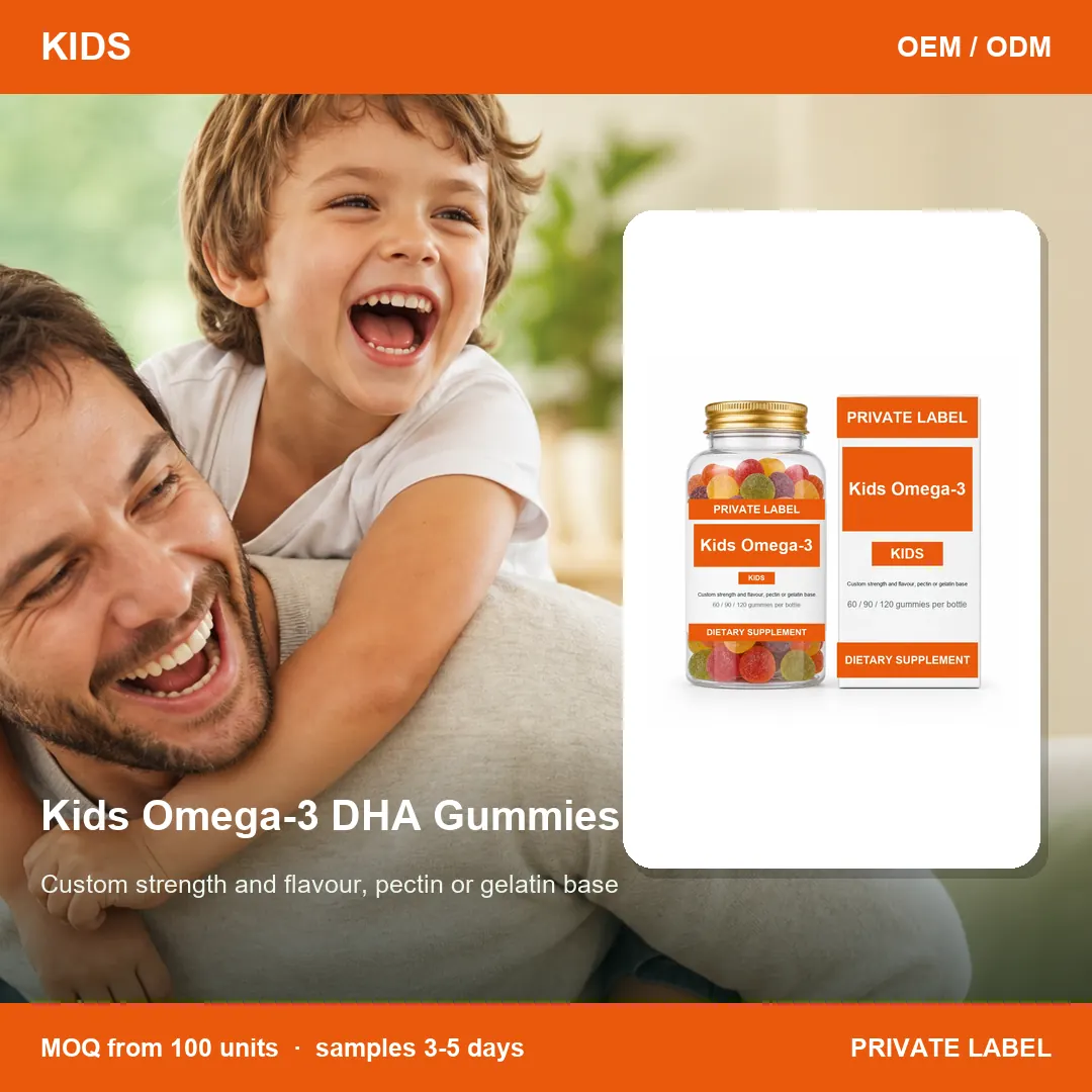 Kids Omega-3 DHA Gummies — private-label supplement, lifestyle scene