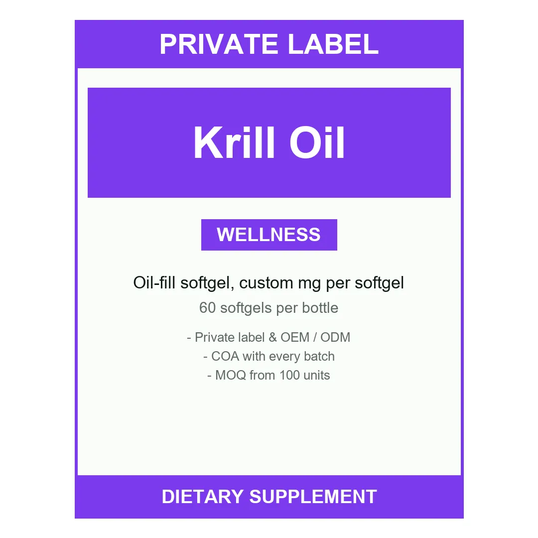 Krill Oil Softgels — label design detail