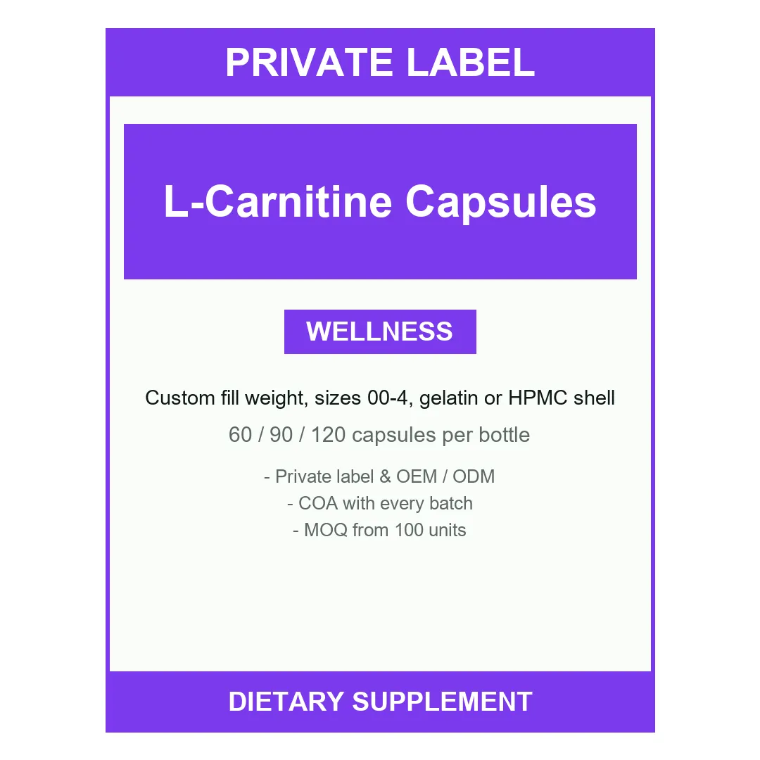 L-Carnitine Capsules — label design detail